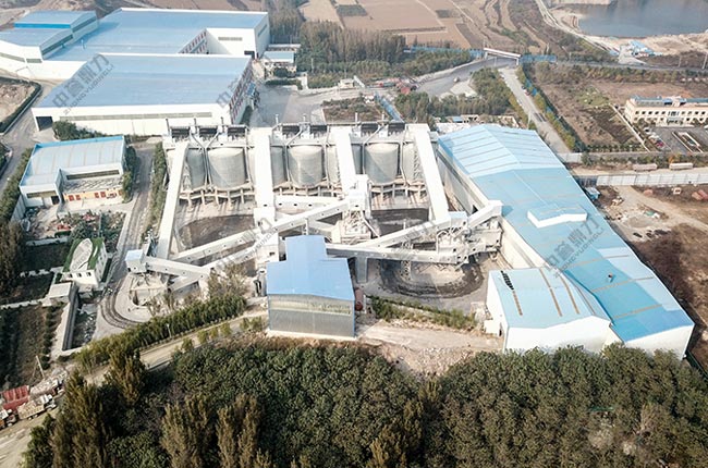 玫瑰建材智能化砂石生產線現場航拍圖